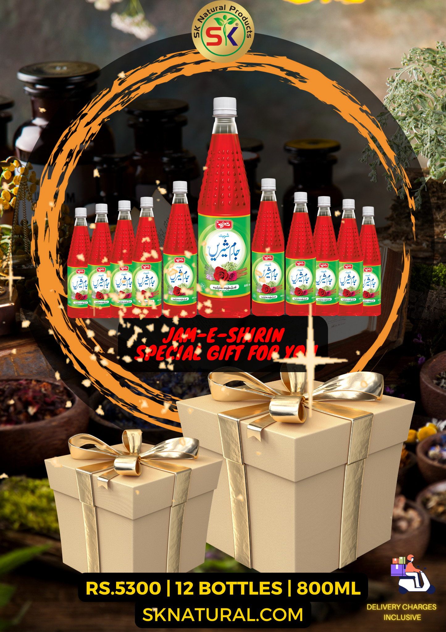 Jam-e-Shirin gift box | 12 bottles 800ml