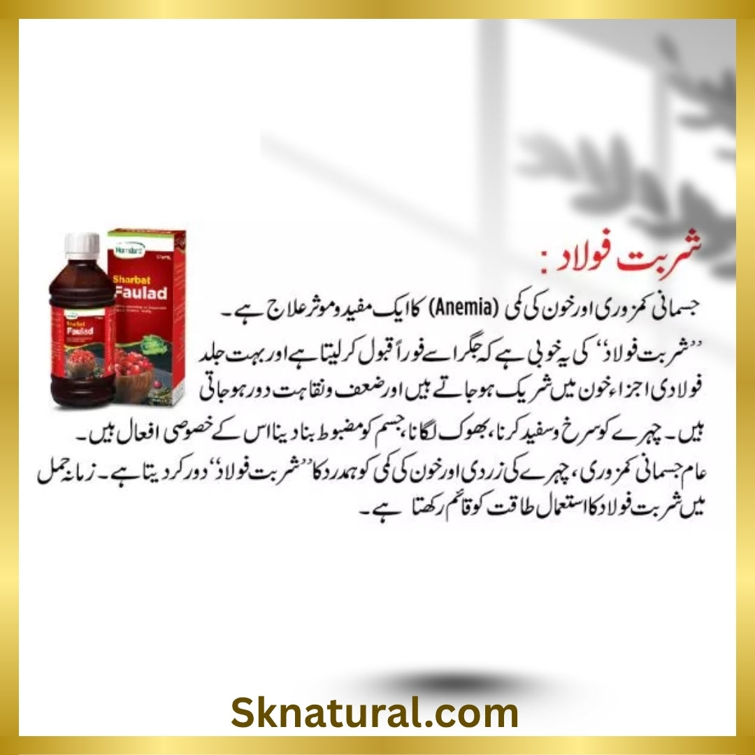 SHARBAT FAULAD 175ml شربت فولاد | HAMDARD